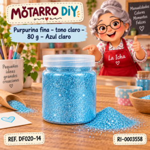 ri-0003558-df020-14 Purpurina fina – tono claro – 80 g – Azul claro