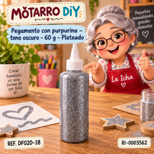ri-0003562-df020-18 Pegamento con purpurina – tono oscuro – 60 g – Plateado