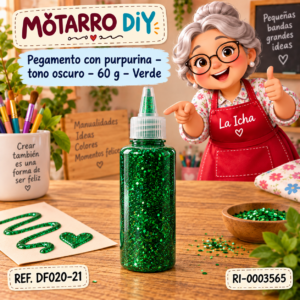 ri-0003565-df020-21 Pegamento con purpurina – tono oscuro – 60 g – Verde