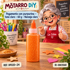 ri-0003568-df020-24 Pegamento con purpurina – tono claro – 60 g – Naranjo claro