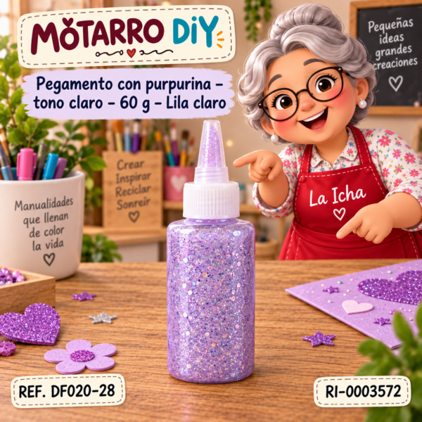 Pegamento con purpurina – tono claro – 60 g – Lila claro