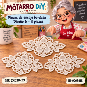 ri-0003618-zx030-29 Piezas de encaje bordado – Diseño 6 – 3 piezas