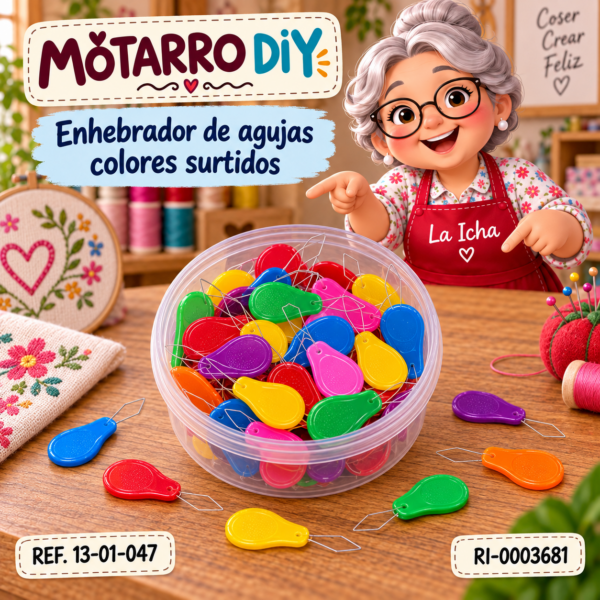 Enhebrador de agujas colores surtidos