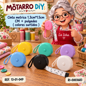 ri-0003683-13-01-049 Cinta metrica 1.3cm*1.5cm CM + pulgadas ( colores surtidos )