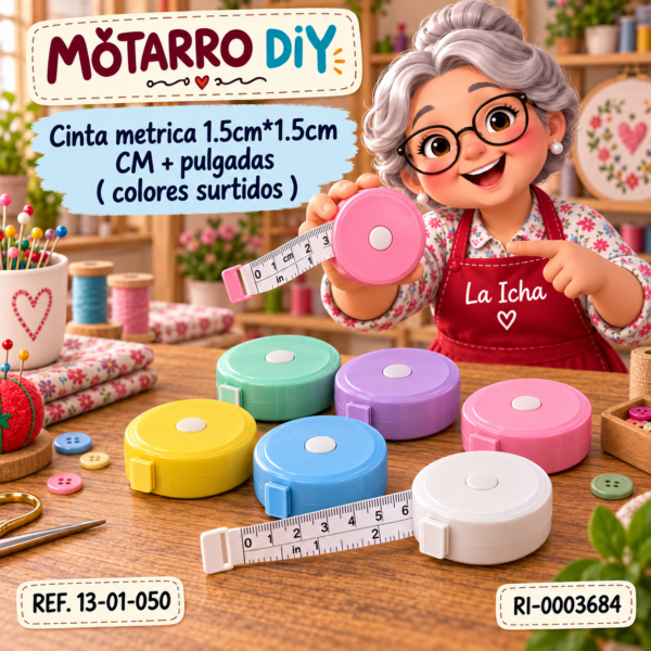 Cinta metrica 1.5cm*1.5cm CM + pulgadas ( colores surtidos )