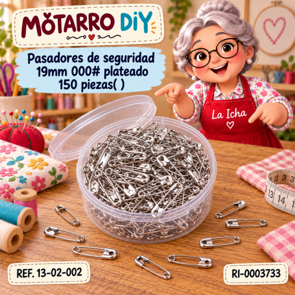 Pasadores de seguridad 19mm 000# plateado 150 piezas( )