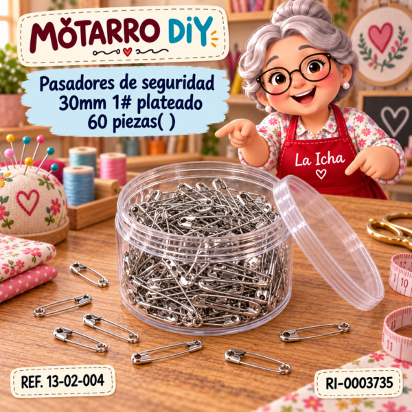 Pasadores de seguridad 30mm 1# plateado 60 piezas( )