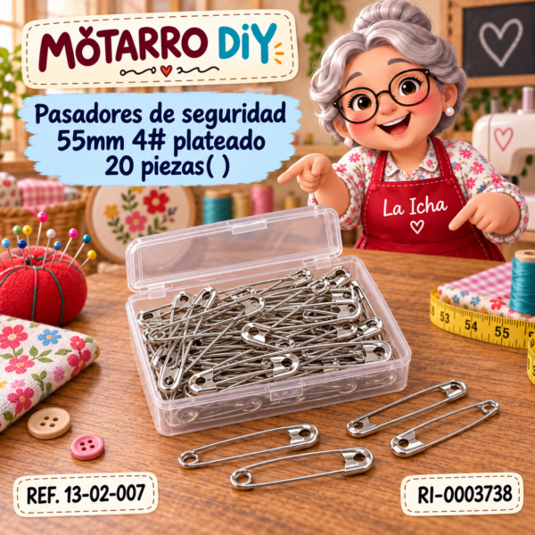 Pasadores de seguridad 55mm 4# plateado 20 piezas( )