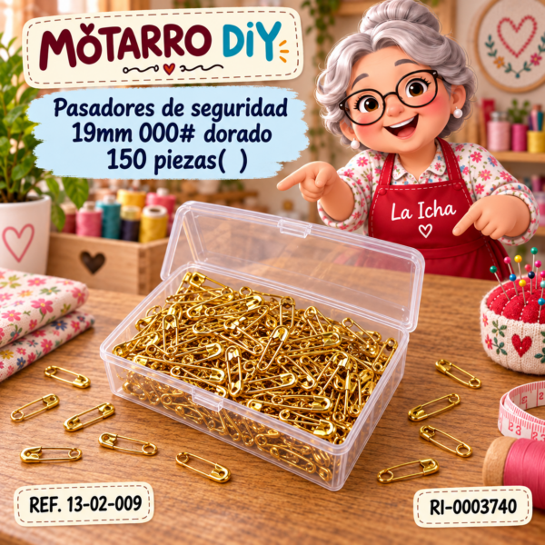 Pasadores de seguridad 19mm 000# dorado 150 piezas( )