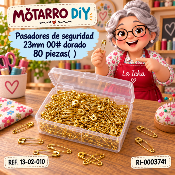 Pasadores de seguridad 23mm 00# dorado 80 piezas( )
