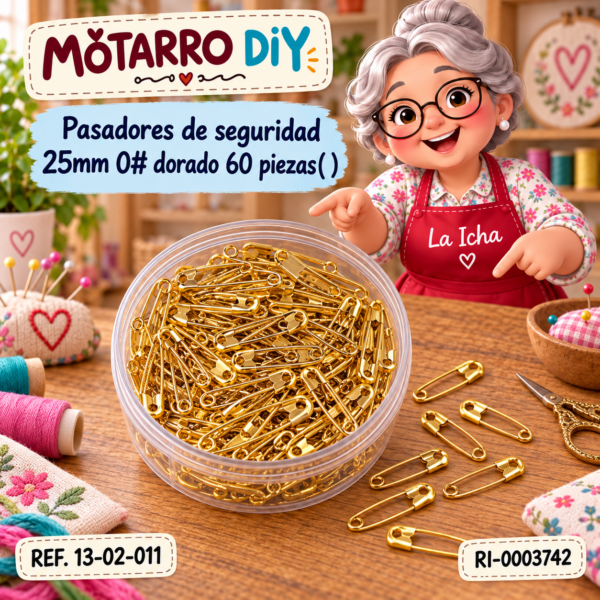 Pasadores de seguridad 25mm 0# dorado 60 piezas( )