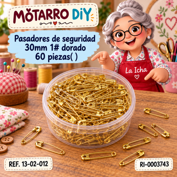 Pasadores de seguridad 30mm 1# dorado 60 piezas( )