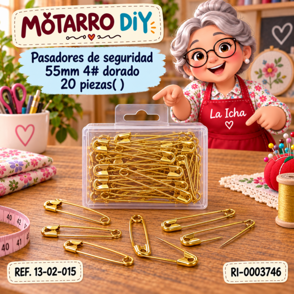 Pasadores de seguridad 55mm 4# dorado 20 piezas( )