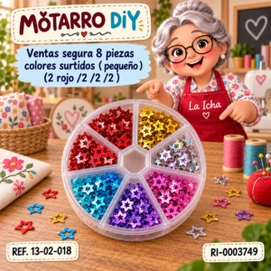 ri-0003749-13-02-018 Ventas segura 8 piezas colores surtidos ( pequeño )(2 rojo /2 /2 /2 )