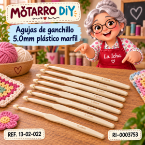 ri-0003753-13-02-022 Agujas de ganchillo 5.0mm plástico marfil