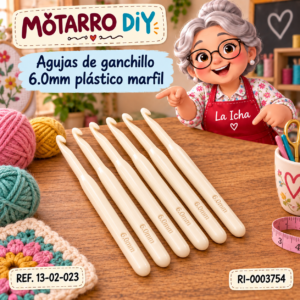 ri-0003754-13-02-023 Agujas de ganchillo 6.0mm plástico marfil