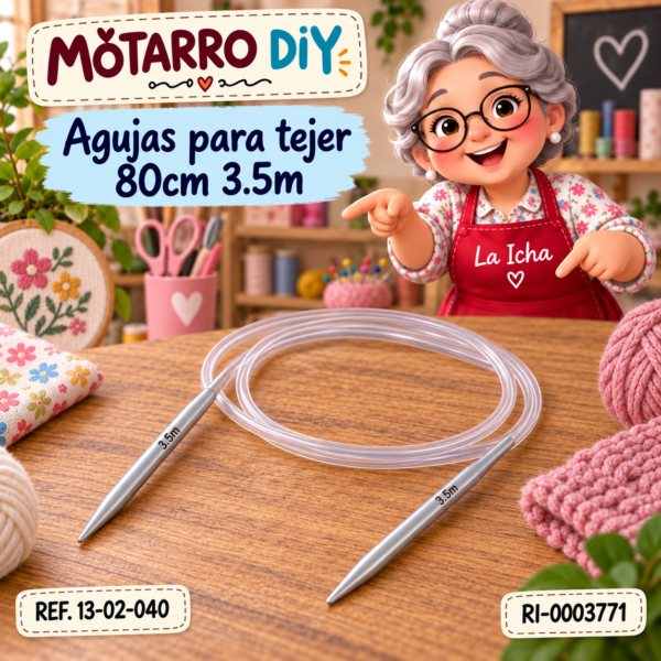Agujas para tejer 80cm 3.5m
