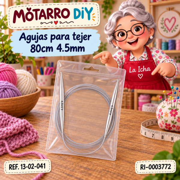Agujas para tejer 80cm 4.5mm