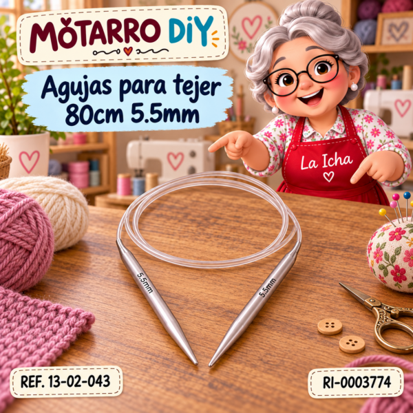 Agujas para tejer 80cm 5.5mm