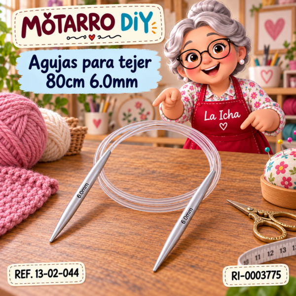 Agujas para tejer 80cm 6.0mm