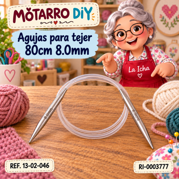 Agujas para tejer 80cm 8.0mm