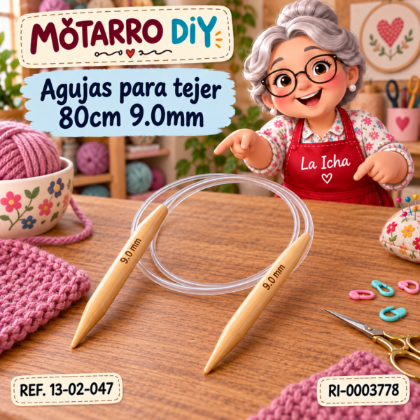 Agujas para tejer 80cm 9.0mm