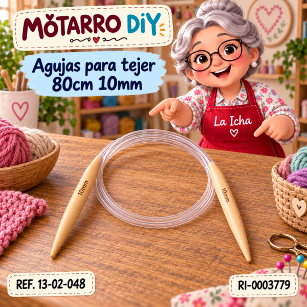 Agujas para tejer 80cm 10mm