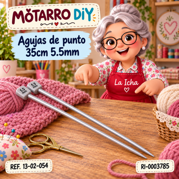 Agujas de punto 35cm 5.5mm
