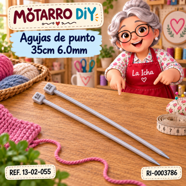 Agujas de punto 35cm 6.0mm