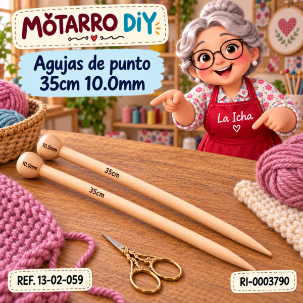 Agujas de punto 35cm 10.0mm