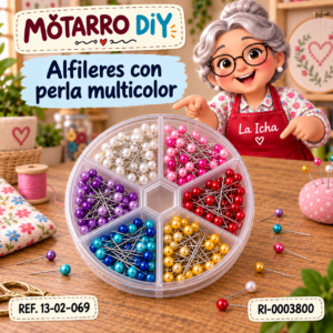 ri-0003800-13-02-069 Alfileres con perla multicolor