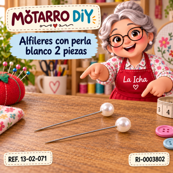 Alfileres con perla blanco 2 piezas