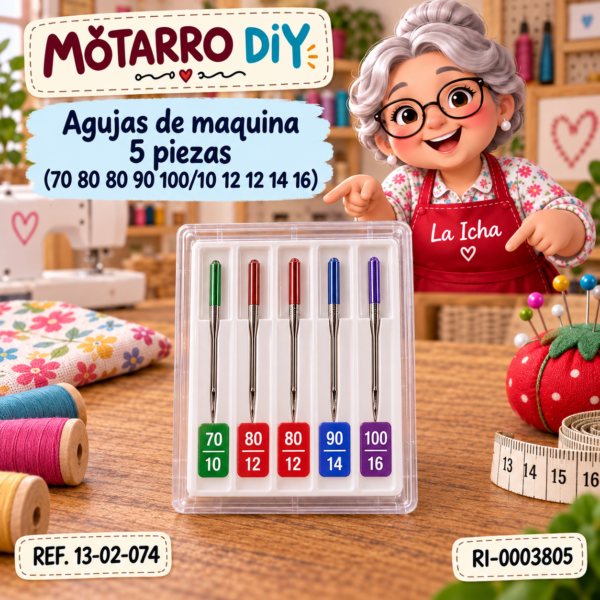 Agujas de maquina 5 piezas (70 80 80 90 100/10 12 12 14 16
