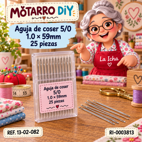 Aguja de coser 5/0 1.0 × 59mm 25 piezas