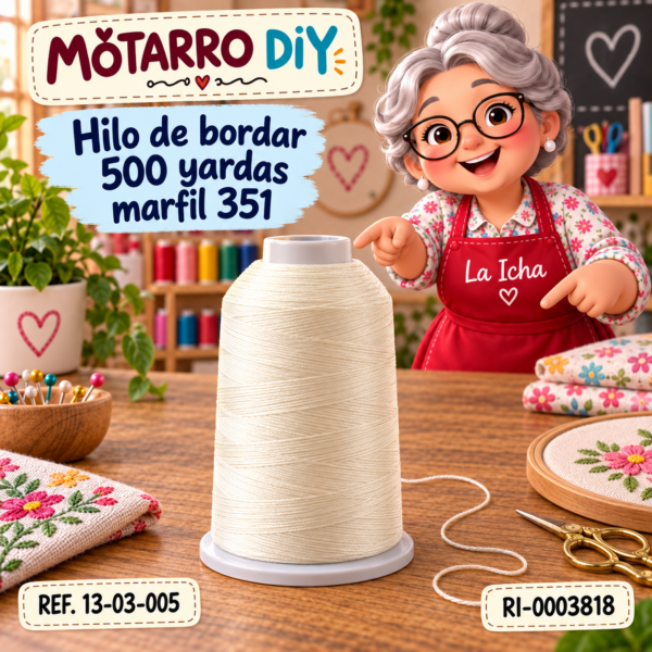 Hilo de bordar 500 yardas marfil 351