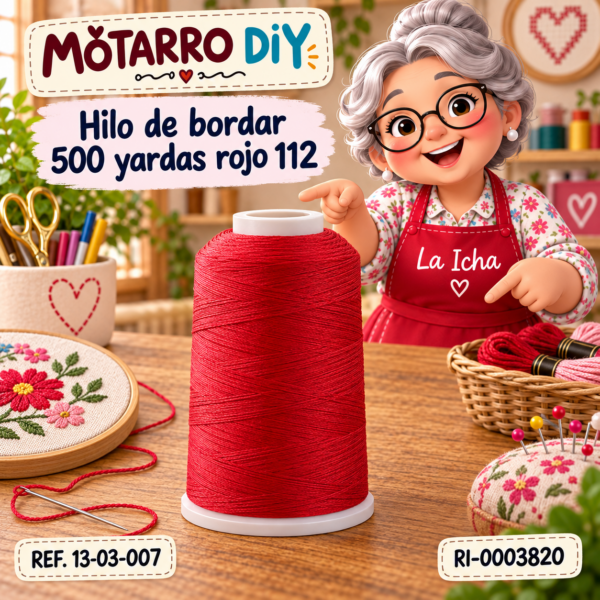 Hilo de bordar 500 yardas rojo 112