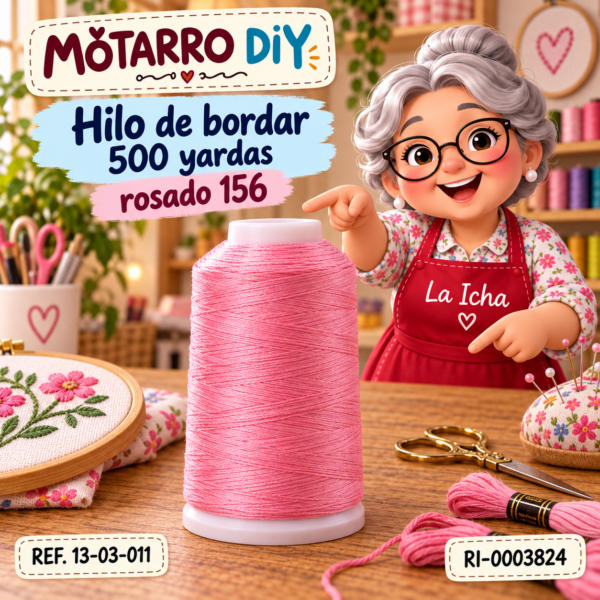 Hilo de bordar 500 yardas rosado 156