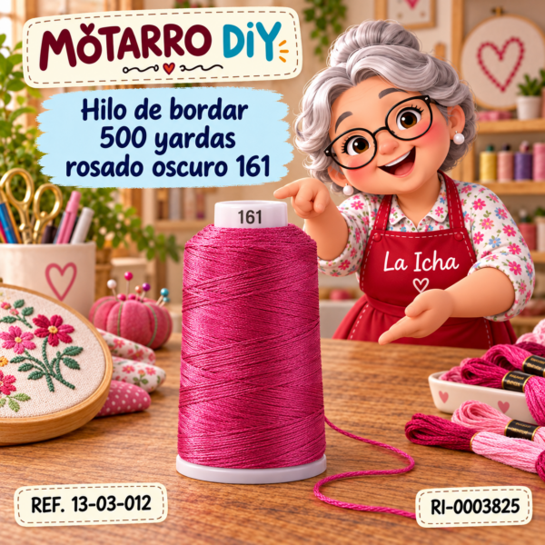 Hilo de bordar 500 yardas rosado oscuro 161
