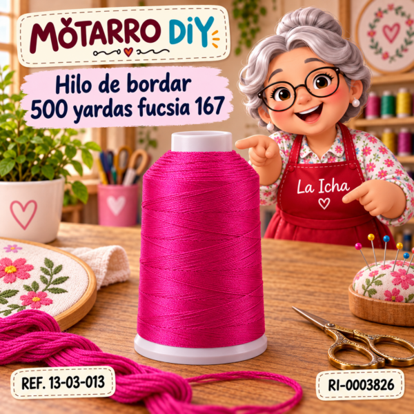Hilo de bordar 500 yardas fucsia 167