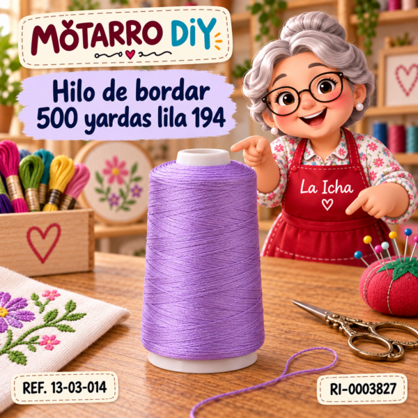 Hilo de bordar 500 yardas lila 194