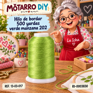 ri-0003830-13-03-017 Hilo de bordar 500 yardas verde manzana 202