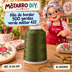 Hilo de bordar 500 yardas verde militar 422