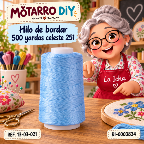 Hilo de bordar 500 yardas celeste 251