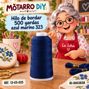 Hilo de bordar 500 yardas azul marino 323