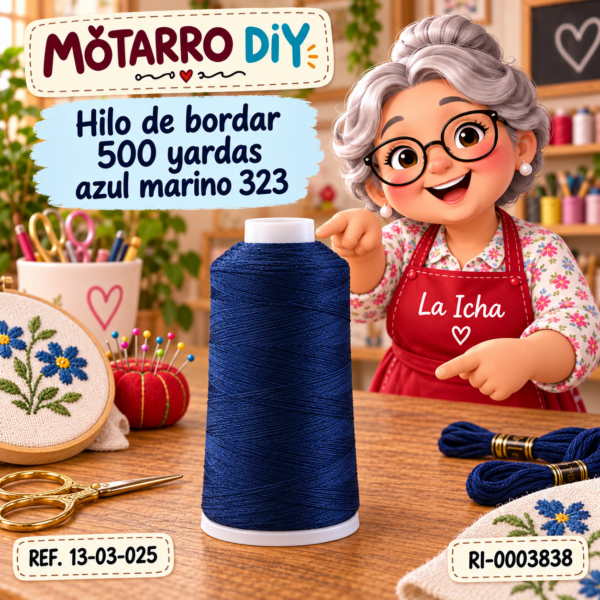 Hilo de bordar 500 yardas azul marino 323