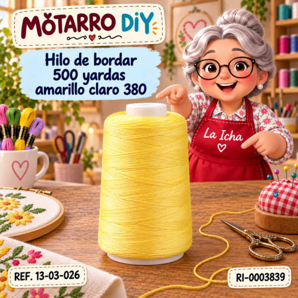 Hilo de bordar 500 yardas amarillo claro 380