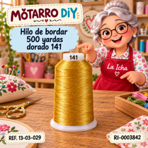 Hilo de bordar 500 yardas dorado 141