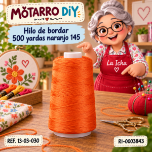 Hilo de bordar 500 yardas naranjo 145
