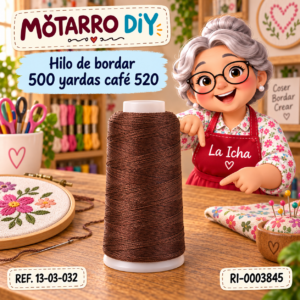 Hilo de bordar 500 yardas café 520