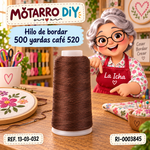 Hilo de bordar 500 yardas café 520
